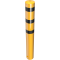 Bollard | steel tube  273 x 5 mm | yellow / black | stationary, for casting in concrete | total length: 2000 mm | with welded steel cap